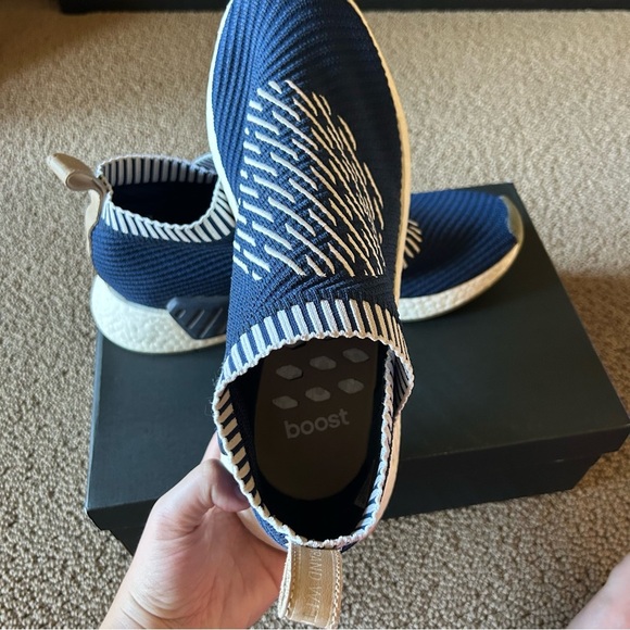 adidas NMD CS2 Primeknit Ronin Stripes Size 13 Navy White Gum PK Boost BA7189 - Picture 5 of 11